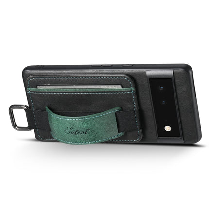 Suteni H13 Card Wallet Wrist Strap Holder PU Phone Case, For Googel Pixel 6, For Googel Pixel 6 Pro, For Googel Pixel 6a, For Googel Pixel 7 5G, For Googel Pixel 7 Pro 5G, For Googel Pixel 7a