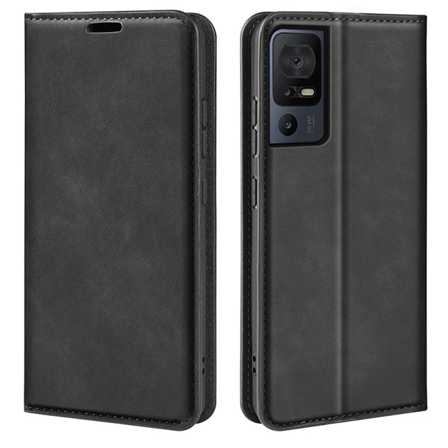 For TCL 40 SE Retro-skin  Magnetic Suction Leather Phone Case, For TCL 40 SE