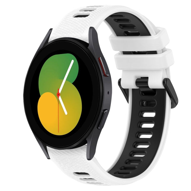 20mm Sports Two-Color Silicone Watch Band, For Samsung Galaxy Watch5 40mm, For Samsung Galaxy Watch5 Pro 45mm
