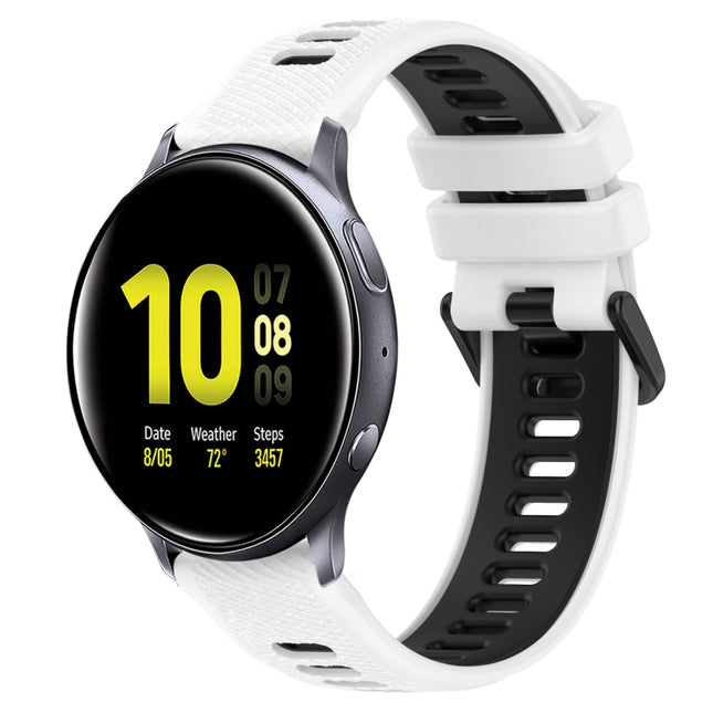 20mm Sports Two-Color Silicone Watch Band, For Samsung Galaxy Watch Active2 40mm, For Samsung Galaxy Watch Active2 44mm