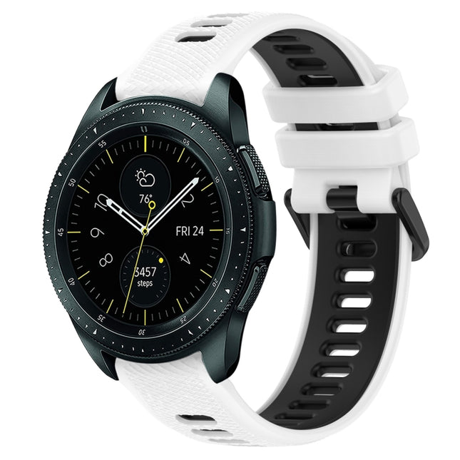 20mm Sports Two-Color Silicone Watch Band, For Samsung Galaxy Watch 42mm, For Samsung Galaxy Watch 6 44mm