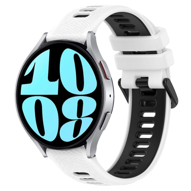 20mm Sports Two-Color Silicone Watch Band, For Samsung Galaxy Watch 6 40mm, For Samsung Galaxy Watch 6 Classic 43mm