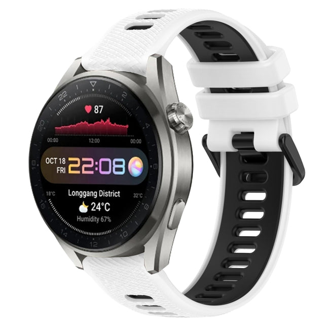22mm Sports Two-Color Silicone Watch Band, For Huawei Watch 3 Pro New, For Honor Watch GS 3i