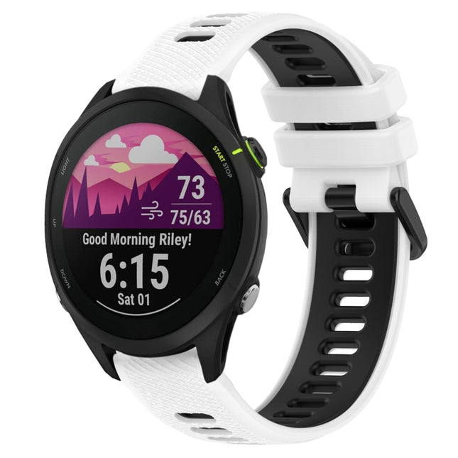 22mm Sports Two-Color Silicone Watch Band, For Garmin Forerunner 255 Music, For Garmin Venu 2
