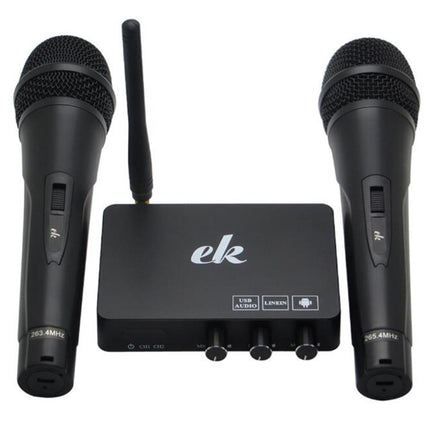Home TV Network Karaoke Singing Equipment Set Sound Card Wireless Microphone Computer Karaoke KTV Set-top Box, black