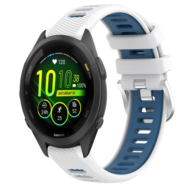 18mm Sports Two-Color Steel Buckle Silicone Watch Band, For Garmin Forerunner 265S, For Garmin Forerunner 265S Music