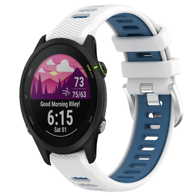 18mm Sports Two-Color Steel Buckle Silicone Watch Band, For Garmin Forerunner 255S Music, For Garmin Venu 2S