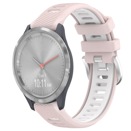 18mm Sports Two-Color Steel Buckle Silicone Watch Band, For Garmin Vivomove 3S, For Garmin Vivoactive 4S