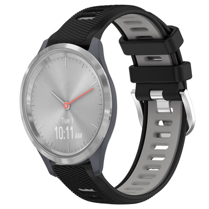 18mm Sports Two-Color Steel Buckle Silicone Watch Band, For Garmin Vivomove 3S, For Garmin Vivoactive 4S