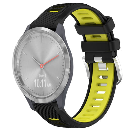 18mm Sports Two-Color Steel Buckle Silicone Watch Band, For Garmin Vivomove 3S, For Garmin Vivoactive 4S