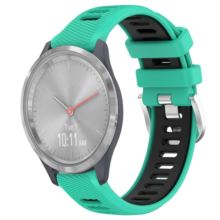 18mm Sports Two-Color Steel Buckle Silicone Watch Band, For Garmin Vivomove 3S, For Garmin Vivoactive 4S