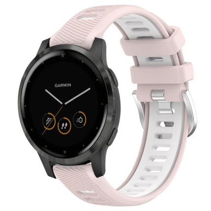 18mm Sports Two-Color Steel Buckle Silicone Watch Band, For Garmin Vivomove 3S, For Garmin Vivoactive 4S