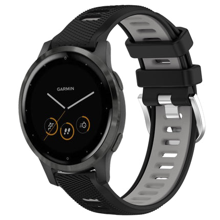 18mm Sports Two-Color Steel Buckle Silicone Watch Band, For Garmin Vivomove 3S, For Garmin Vivoactive 4S