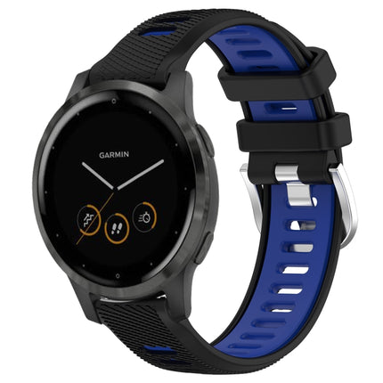 18mm Sports Two-Color Steel Buckle Silicone Watch Band, For Garmin Vivomove 3S, For Garmin Vivoactive 4S