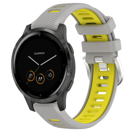 18mm Sports Two-Color Steel Buckle Silicone Watch Band, For Garmin Vivomove 3S, For Garmin Vivoactive 4S