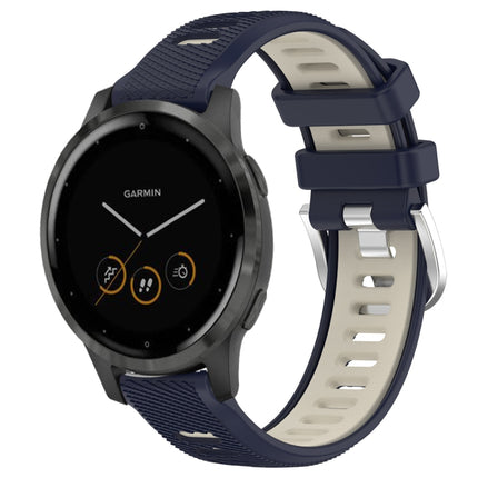18mm Sports Two-Color Steel Buckle Silicone Watch Band, For Garmin Vivomove 3S, For Garmin Vivoactive 4S