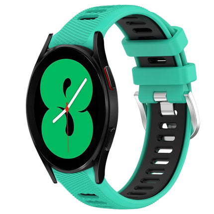 20mm Sports Two-Color Steel Buckle Silicone Watch Band, For Samsung Galaxy Watch4 44mm, For Samsung Galaxy Watch4 40mm