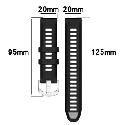 20mm Sports Two-Color Steel Buckle Silicone Watch Band, For Samsung  Galaxy Watch4 Classic 42mm, For Samsung  Galaxy Watch4 Classic 46mm