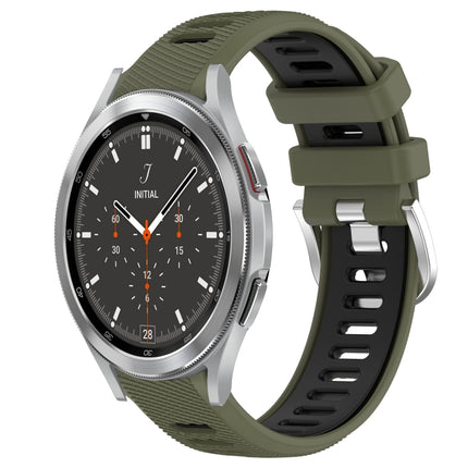 20mm Sports Two-Color Steel Buckle Silicone Watch Band, For Samsung  Galaxy Watch4 Classic 42mm, For Samsung  Galaxy Watch4 Classic 46mm