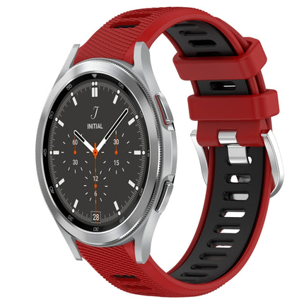 20mm Sports Two-Color Steel Buckle Silicone Watch Band, For Samsung  Galaxy Watch4 Classic 42mm, For Samsung  Galaxy Watch4 Classic 46mm