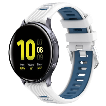 20mm Sports Two-Color Steel Buckle Silicone Watch Band, For Samsung Galaxy Watch Active2 40mm, For Samsung Galaxy Watch Active2 44mm