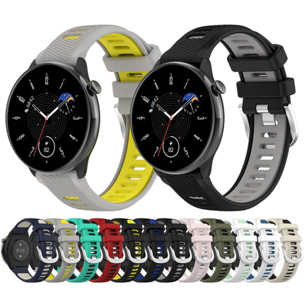 20mm Sports Two-Color Steel Buckle Silicone Watch Band, For Samsung Galaxy Watch Active2 40mm, For Samsung Galaxy Watch Active2 44mm