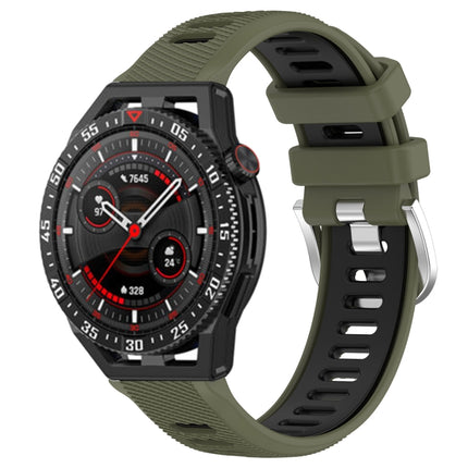 22mm Sports Two-Color Steel Buckle Silicone Watch Band, For Huawei Watch GT3 SE, For Huawei Watch GT3 Pro 46mm