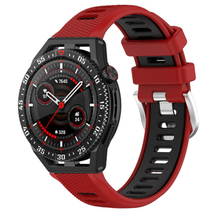 22mm Sports Two-Color Steel Buckle Silicone Watch Band, For Huawei Watch GT3 SE, For Huawei Watch GT3 Pro 46mm