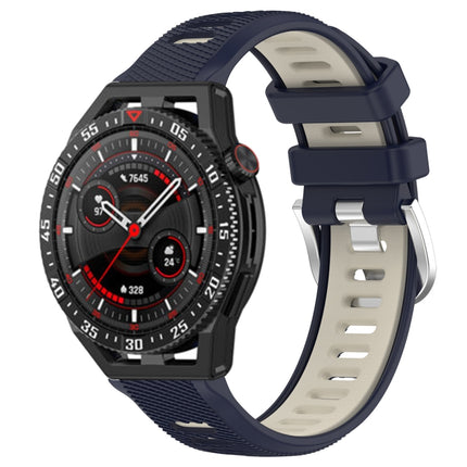 22mm Sports Two-Color Steel Buckle Silicone Watch Band, For Huawei Watch GT3 SE, For Huawei Watch GT3 Pro 46mm