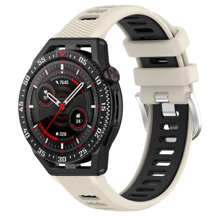 22mm Sports Two-Color Steel Buckle Silicone Watch Band, For Huawei Watch GT3 SE, For Huawei Watch GT3 Pro 46mm