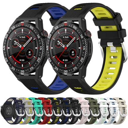 22mm Sports Two-Color Steel Buckle Silicone Watch Band, For Huawei GT2 Pro, For Huawei Watch GT 2E