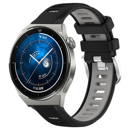 22mm Sports Two-Color Steel Buckle Silicone Watch Band, For Huawei Watch GT3 SE, For Huawei Watch GT3 Pro 46mm
