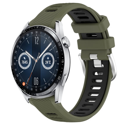 22mm Sports Two-Color Steel Buckle Silicone Watch Band, For Huawei Watch Buds, For Huawei Watch GT3 46mm