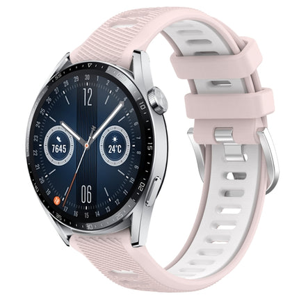 22mm Sports Two-Color Steel Buckle Silicone Watch Band, For Huawei Watch Buds, For Huawei Watch GT3 46mm