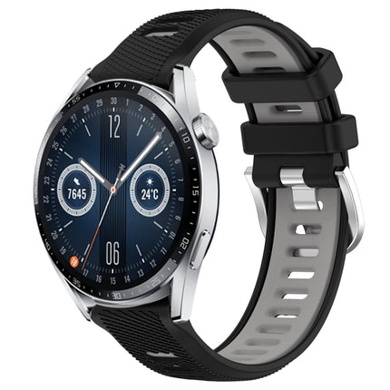 22mm Sports Two-Color Steel Buckle Silicone Watch Band, For Huawei Watch Buds, For Huawei Watch GT3 46mm