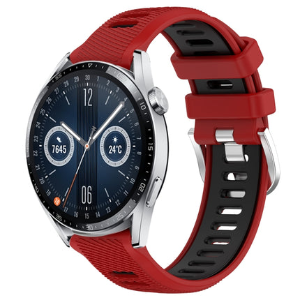 22mm Sports Two-Color Steel Buckle Silicone Watch Band, For Huawei Watch Buds, For Huawei Watch GT3 46mm