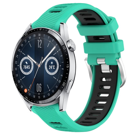 22mm Sports Two-Color Steel Buckle Silicone Watch Band, For Huawei Watch Buds, For Huawei Watch GT3 46mm