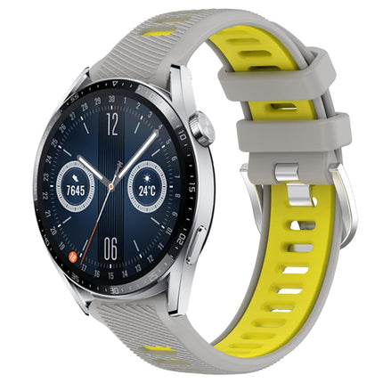 22mm Sports Two-Color Steel Buckle Silicone Watch Band, For Huawei Watch Buds, For Huawei Watch GT3 46mm