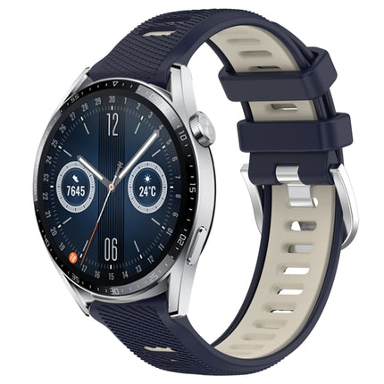 22mm Sports Two-Color Steel Buckle Silicone Watch Band, For Huawei Watch Buds, For Huawei Watch GT3 46mm