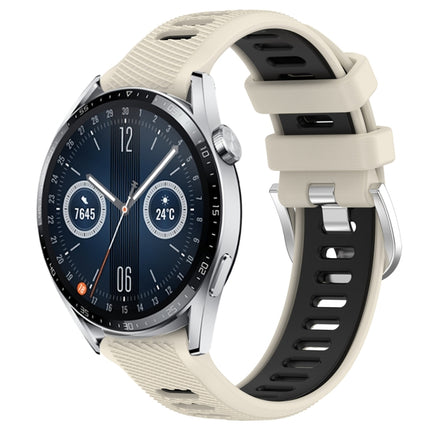22mm Sports Two-Color Steel Buckle Silicone Watch Band, For Huawei Watch Buds, For Huawei Watch GT3 46mm