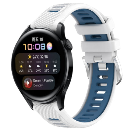 22mm Sports Two-Color Steel Buckle Silicone Watch Band, For Huawei Watch GT Runner, For Huawei Watch 3