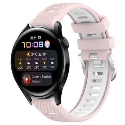 22mm Sports Two-Color Steel Buckle Silicone Watch Band, For Huawei Watch GT Runner, For Huawei Watch 3