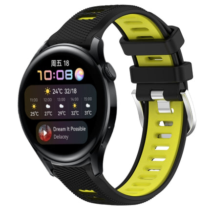 22mm Sports Two-Color Steel Buckle Silicone Watch Band, For Huawei Watch GT Runner, For Huawei Watch 3