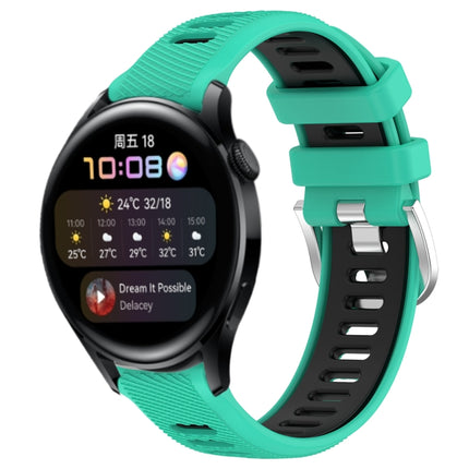 22mm Sports Two-Color Steel Buckle Silicone Watch Band, For Huawei Watch GT Runner, For Huawei Watch 3