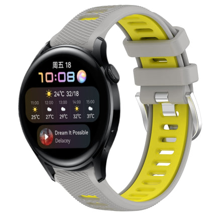 22mm Sports Two-Color Steel Buckle Silicone Watch Band, For Huawei Watch GT Runner, For Huawei Watch 3