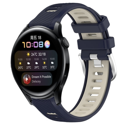 22mm Sports Two-Color Steel Buckle Silicone Watch Band, For Huawei Watch GT Runner, For Huawei Watch 3