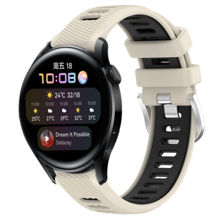 22mm Sports Two-Color Steel Buckle Silicone Watch Band, For Huawei Watch GT Runner, For Huawei Watch 3