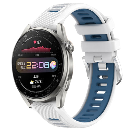 22mm Sports Two-Color Steel Buckle Silicone Watch Band, For Huawei Watch 3 Pro, For Huawei Watch 3 Pro New