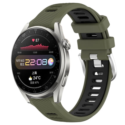 22mm Sports Two-Color Steel Buckle Silicone Watch Band, For Huawei Watch 3 Pro, For Huawei Watch 3 Pro New