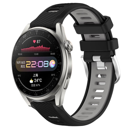 22mm Sports Two-Color Steel Buckle Silicone Watch Band, For Huawei Watch 3 Pro, For Huawei Watch 3 Pro New